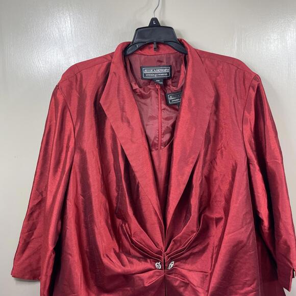 Jessica Howard Women's burgundy Skirt Suit Set Size24W - Picture 2 of 16